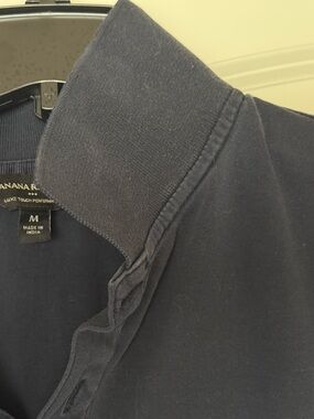 Banana Republic Dark Navy Polo with Ribbed Collar